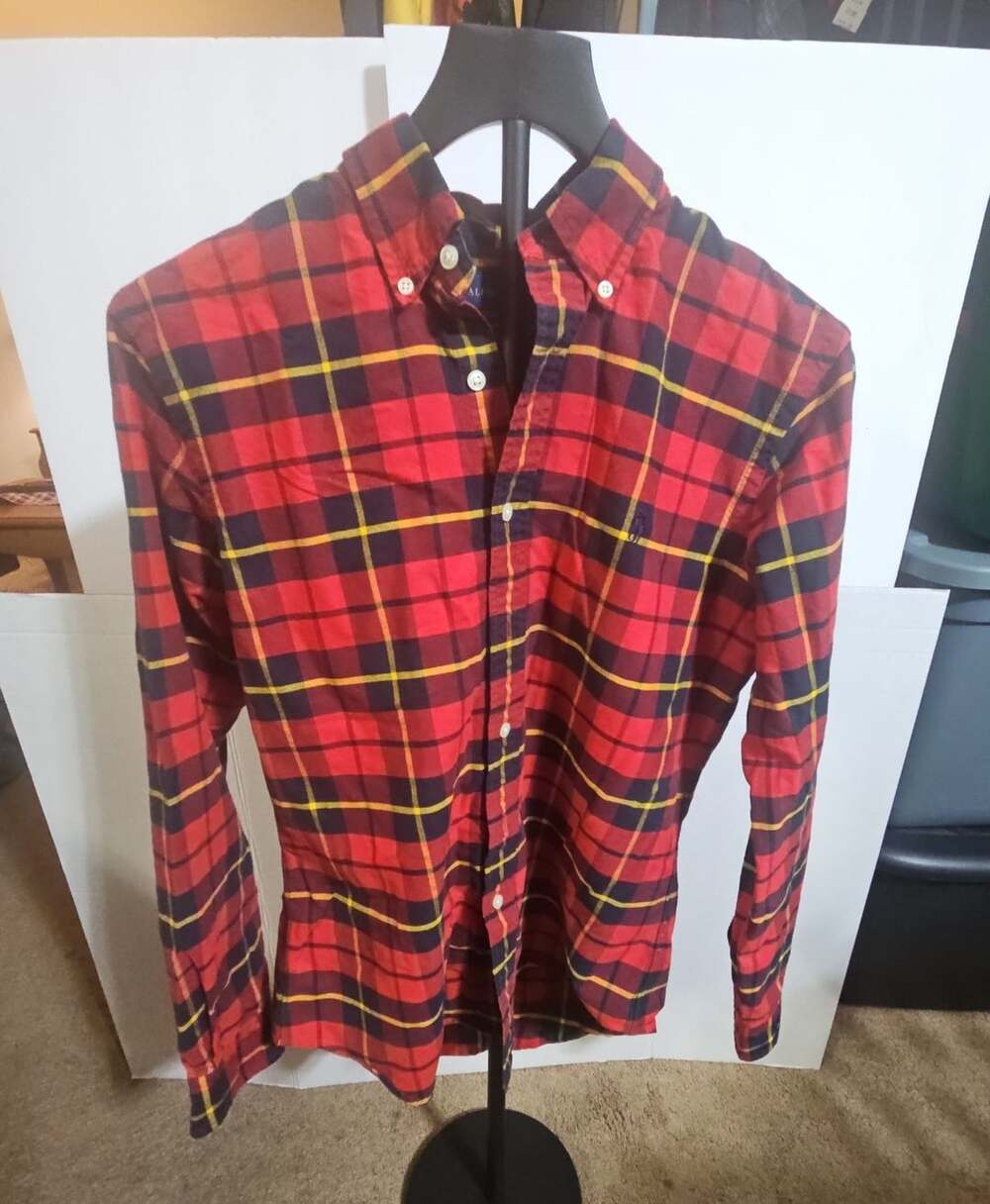 Ralph Lauren Classic Fit Plaid Long Sleeve Button-Down Shirt Size S